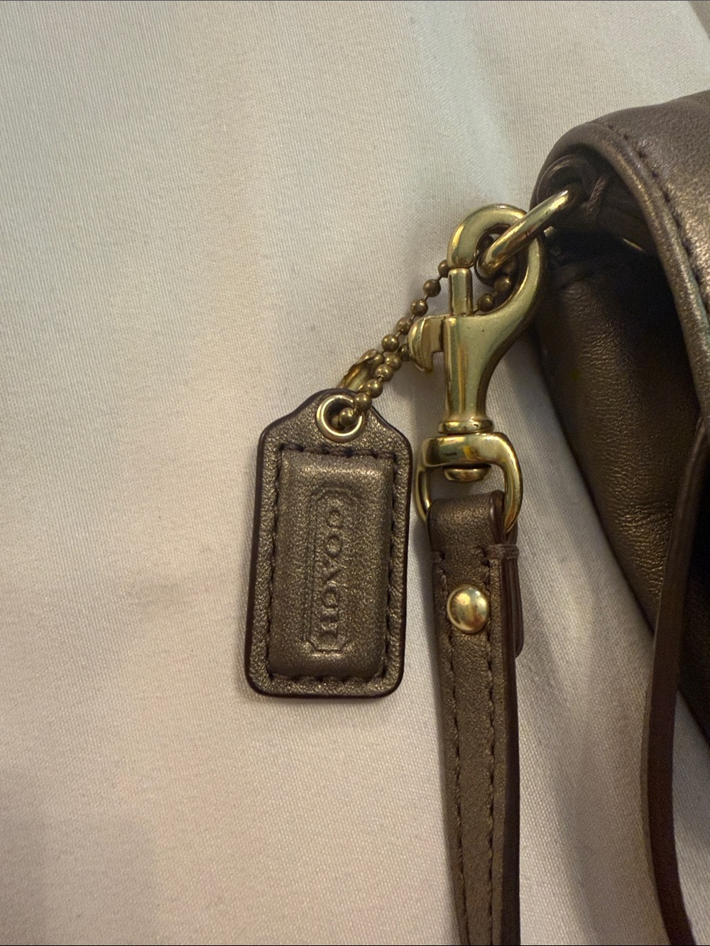 Coach Gold Leather Wristlet Clutch with Gold Hardware - Picture 6 of 6